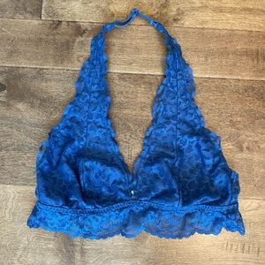 PINK Victoria’s Secret blue halter bra Small